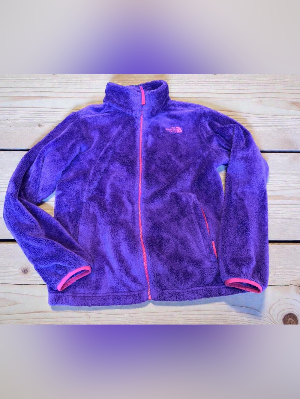 The North Face Kids Purple Fleece Jacket with Pink Accents